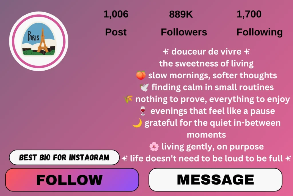 Aesthetic French bio for Instagram