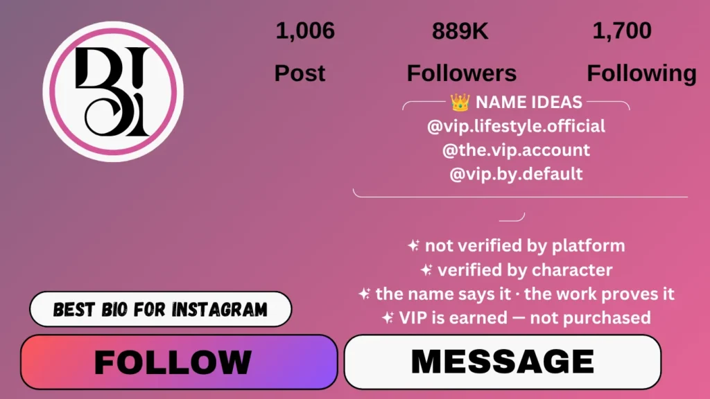 Bio VIP Instagram name