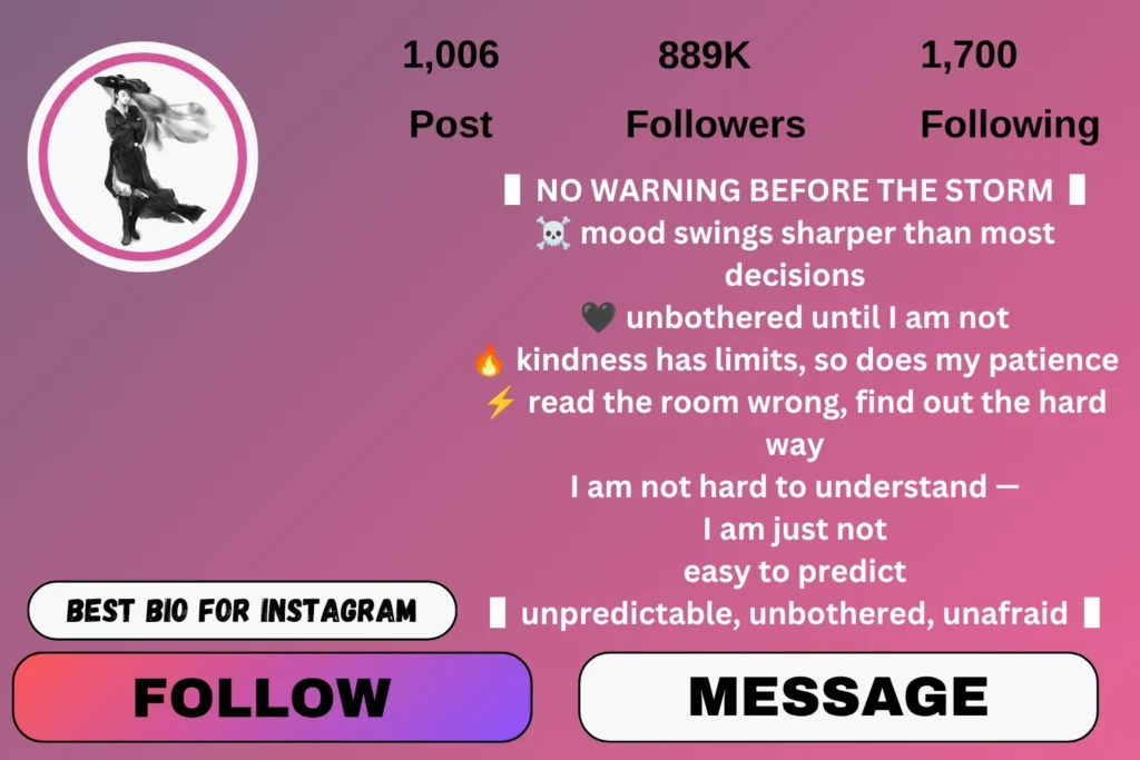 Dangerous bio for Instagram