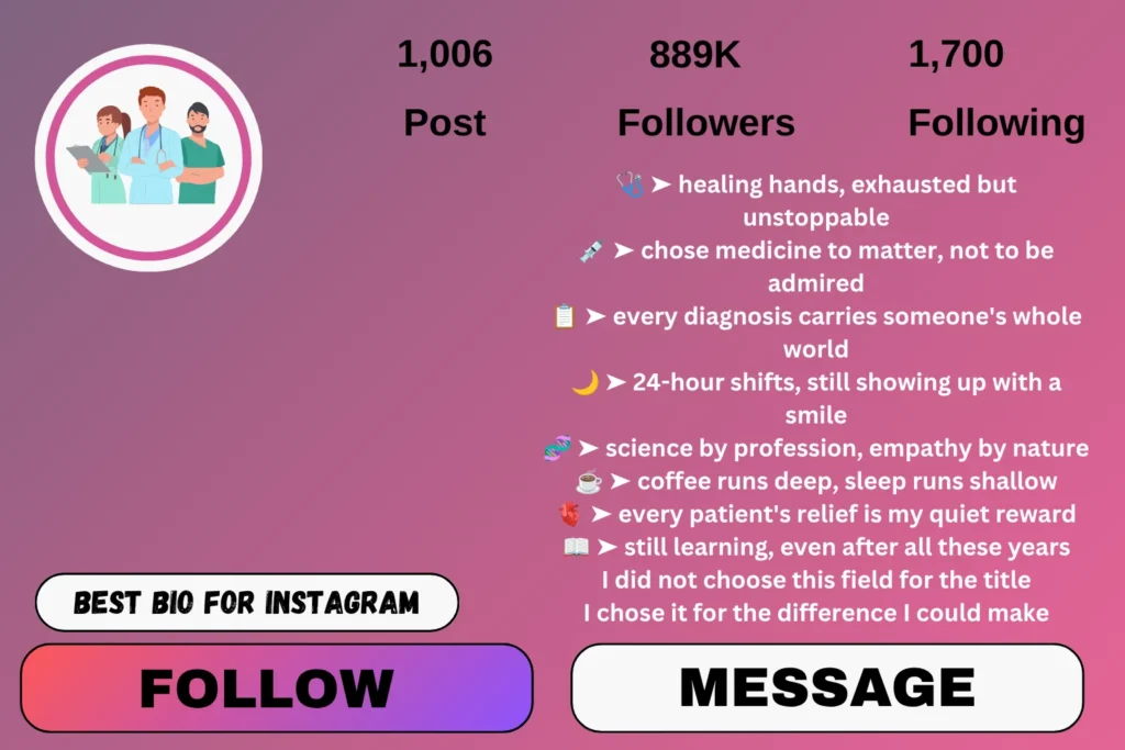 Doctor Bio for Instagram
