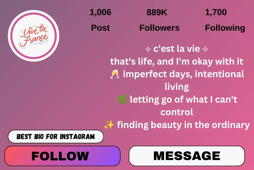 French words for Instagram bio