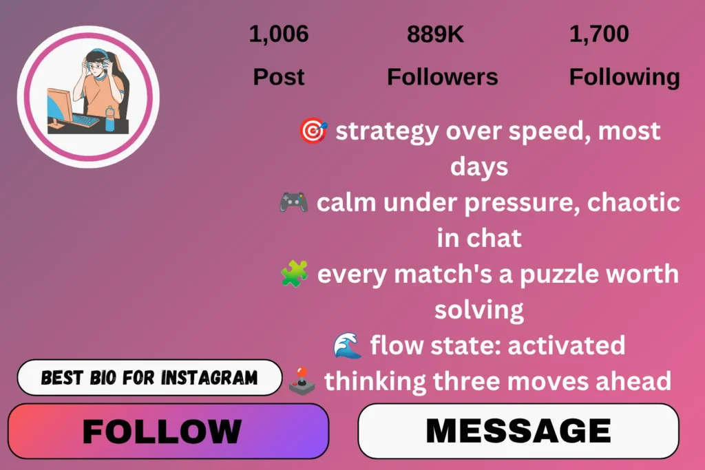 Gamer bio for Instagram with emoji