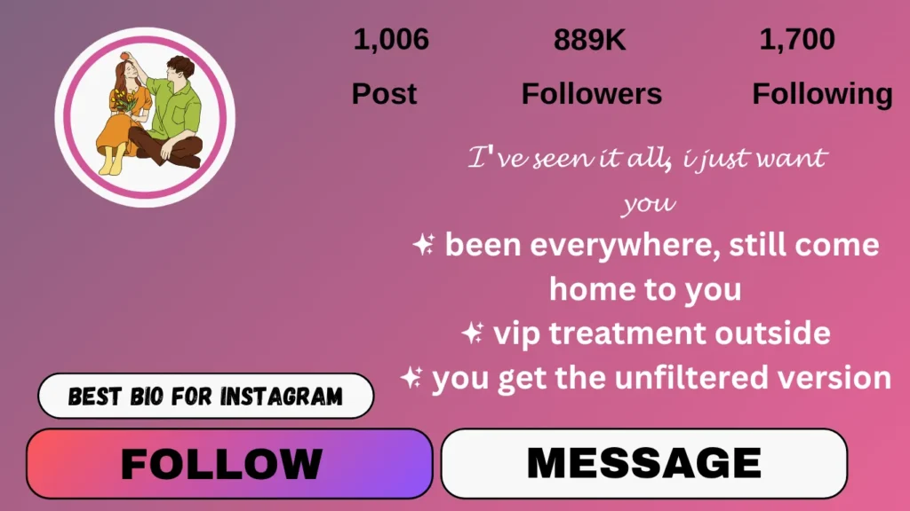 Instagram VIP bio stylish font love