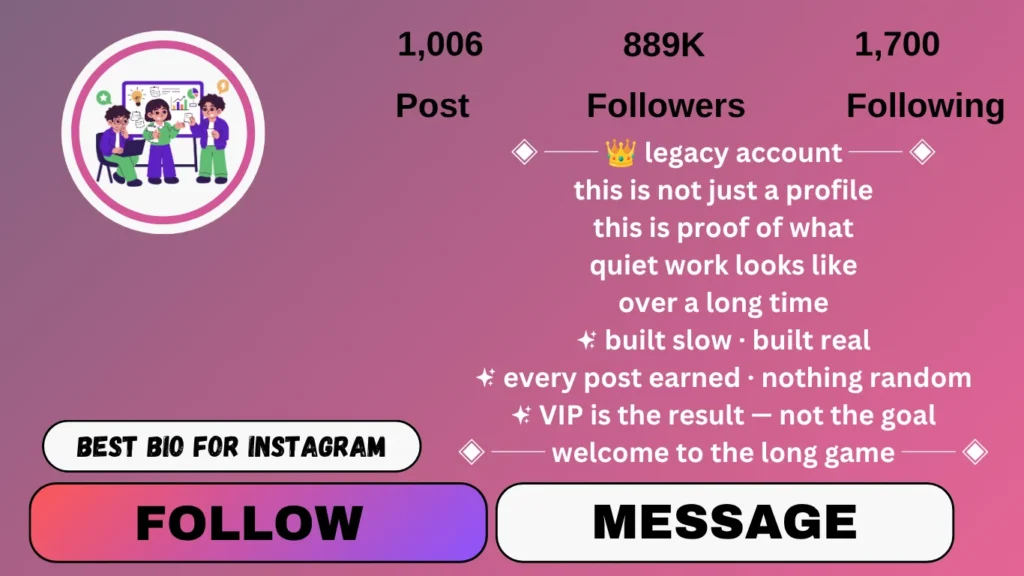 Instagram bio VIP account