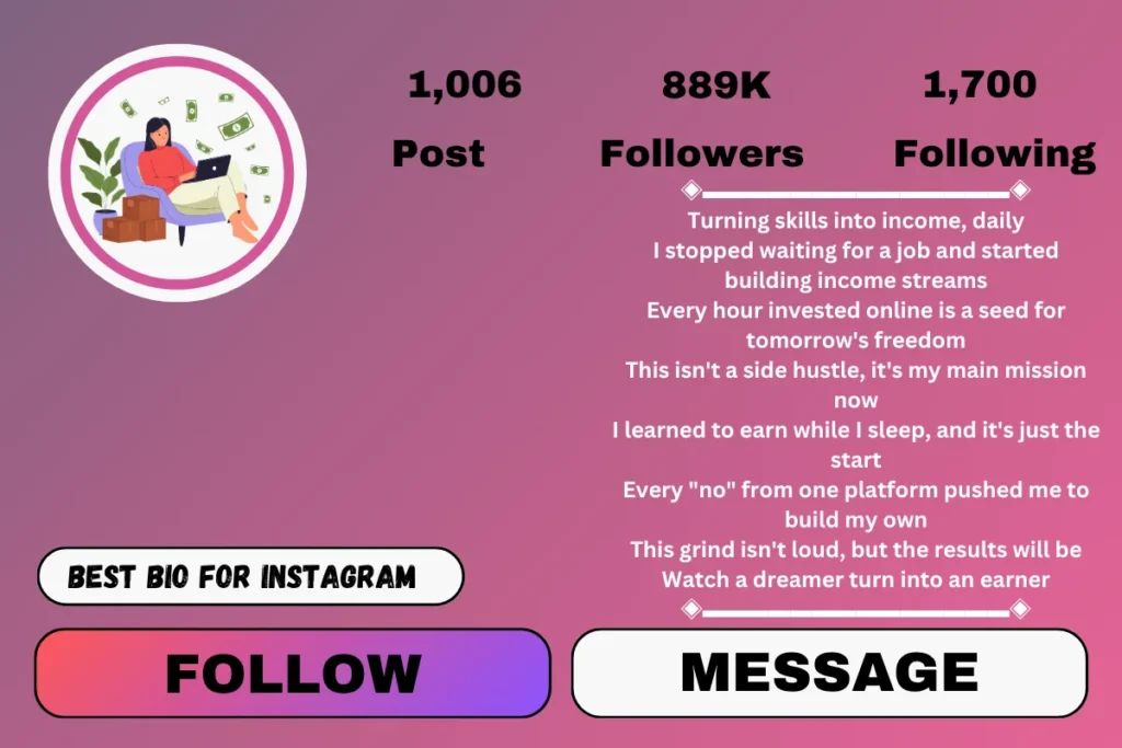 Instagram bio for earning money
