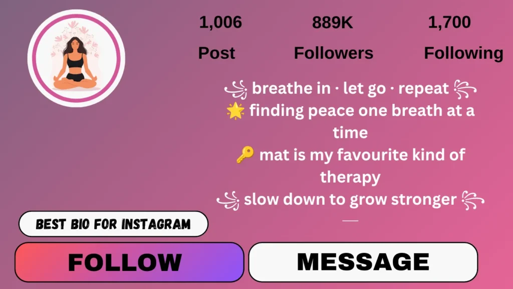 Instagram bio for yoga girl