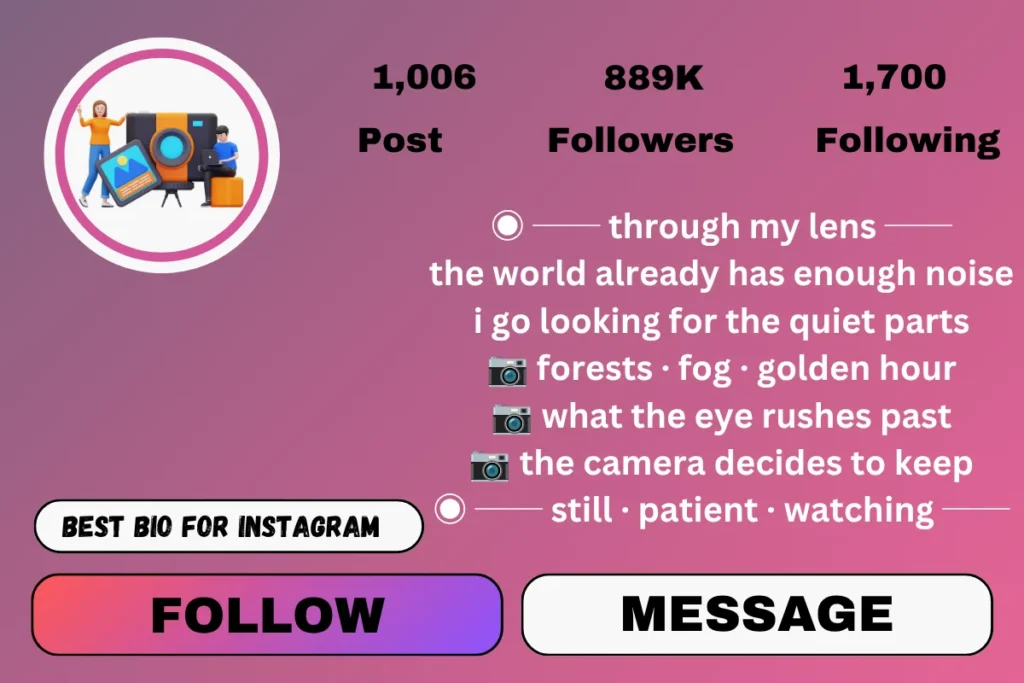 Instagram bio nature photography