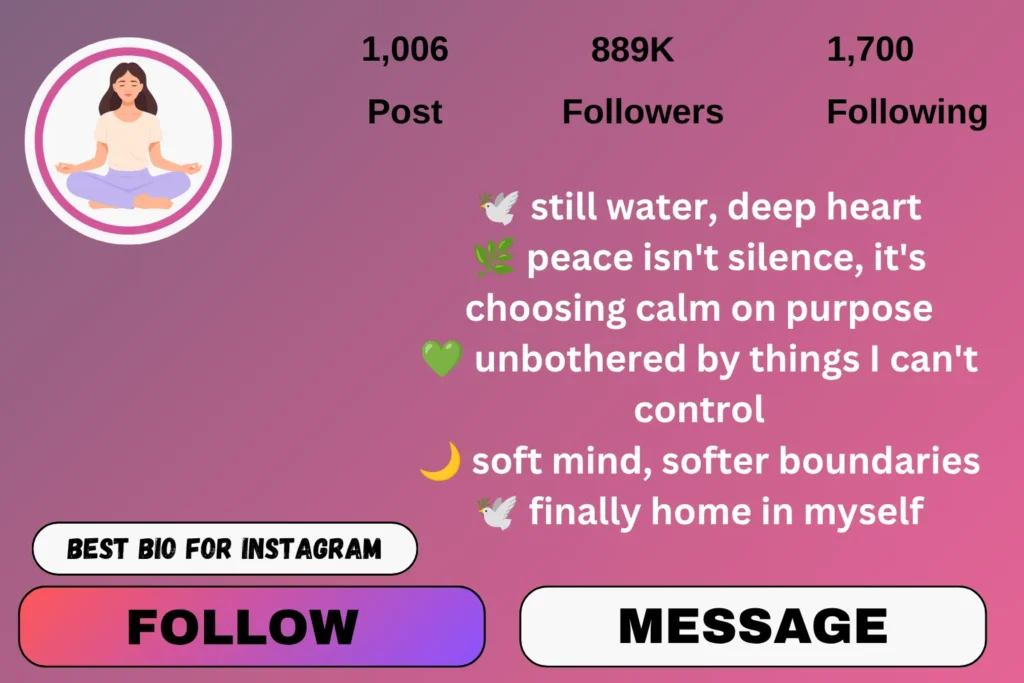 Peace bio for Instagram for a girl