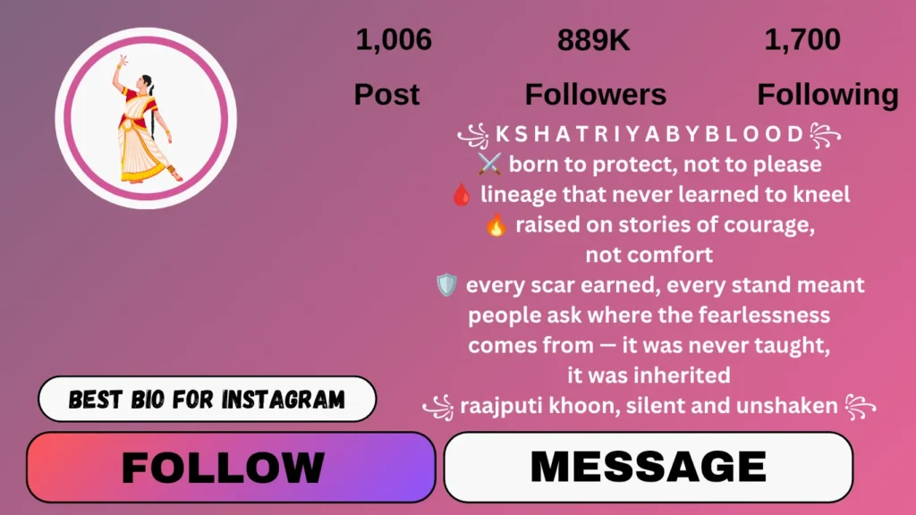 Rajput girl attitude kshatriya bio for instagram