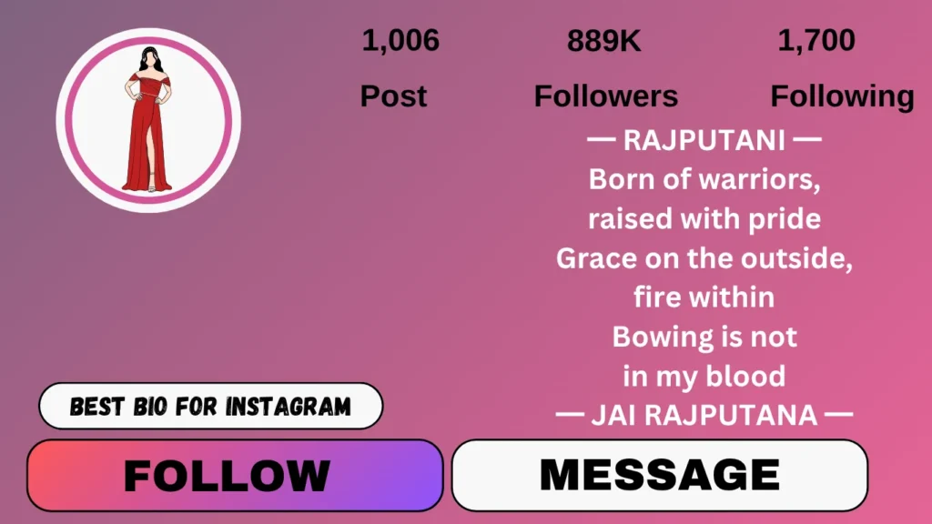 Rajput girl bio for instagram in english