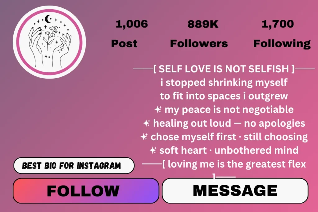 Self love instagram bio