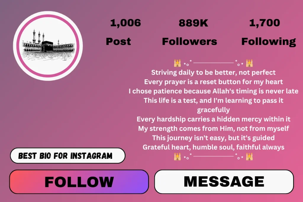 Short Islamic bio for Instagram