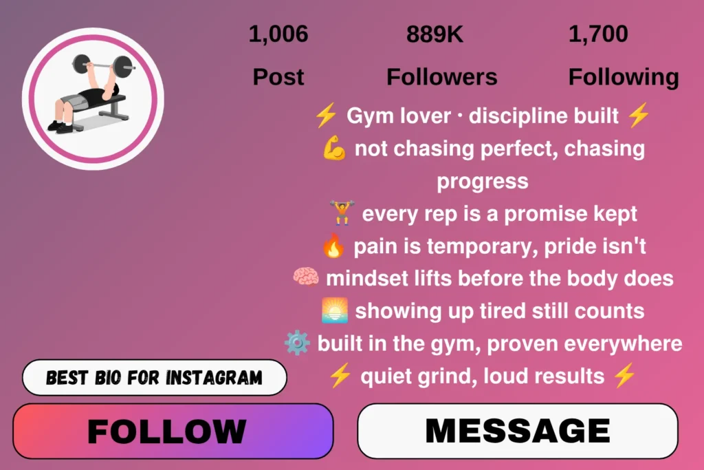 Stylish bio for Instagram for boy gym lover