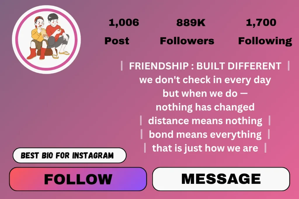 Stylish bio for instagram friendship