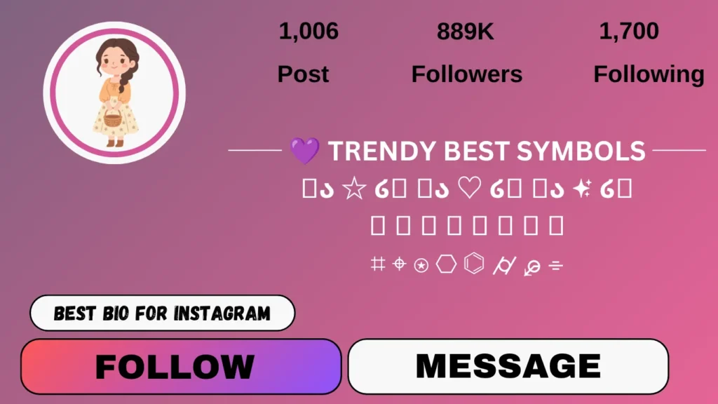 best symbols for instagram bio