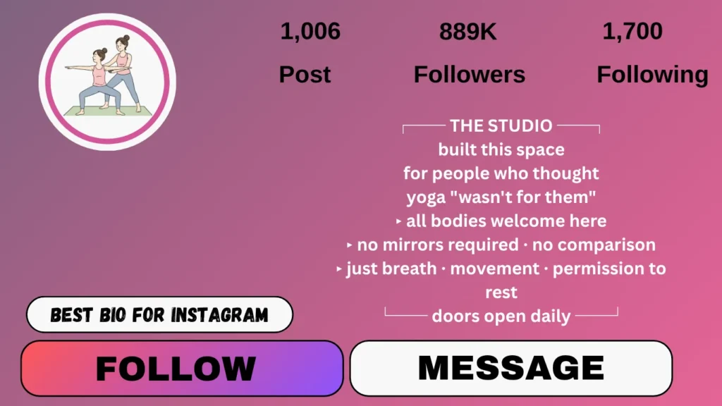 bio for yoga instructor instagram