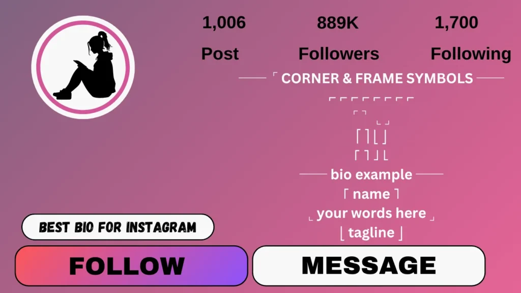instagram bio design symbols