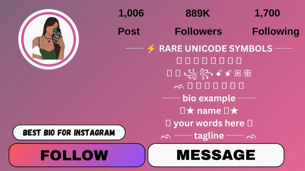 unique symbols for instagram bio