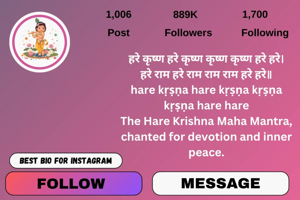 Krishna Mantra in Sanskrit for Instagram Bio
