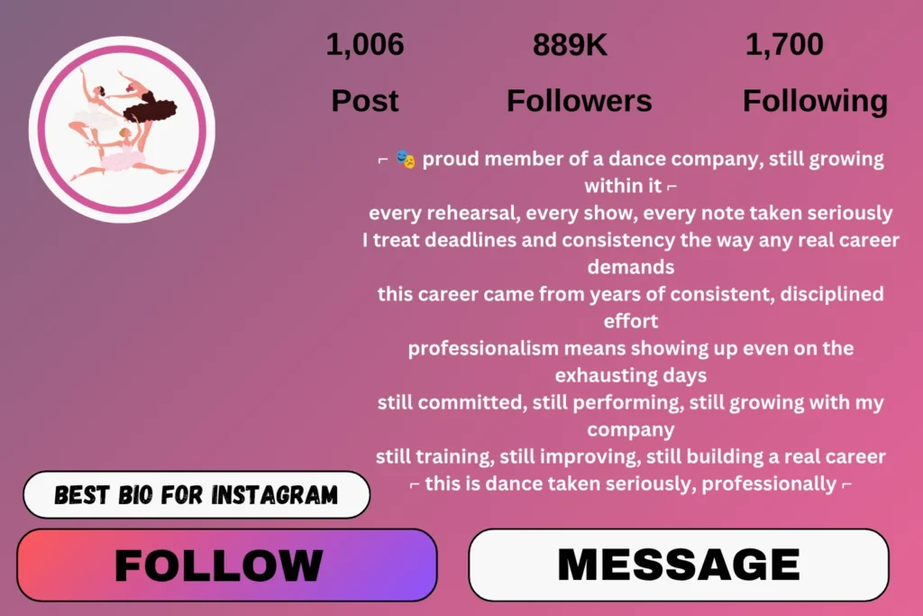 Professional Dancer Bio for Instagram
