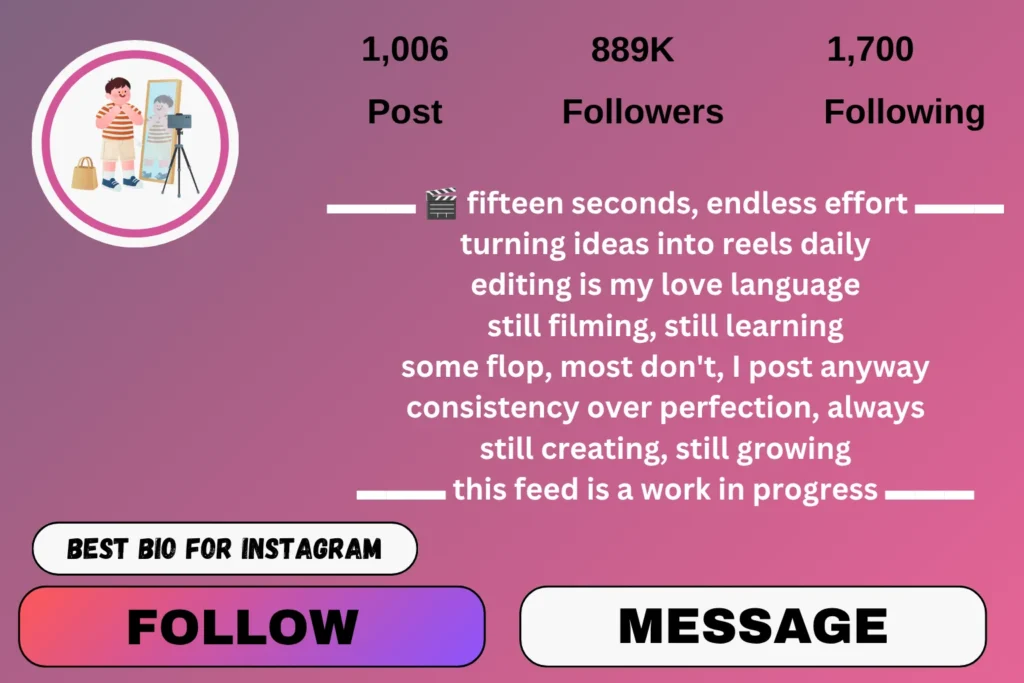 Short Reel Creator Bio for Instagram